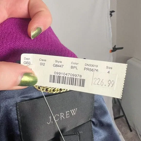 NWT J. Crew Cocoon Stadium Cloth by Nello Gori Bright Purple Wool Jacket Size 4 - Picture 8 of 8